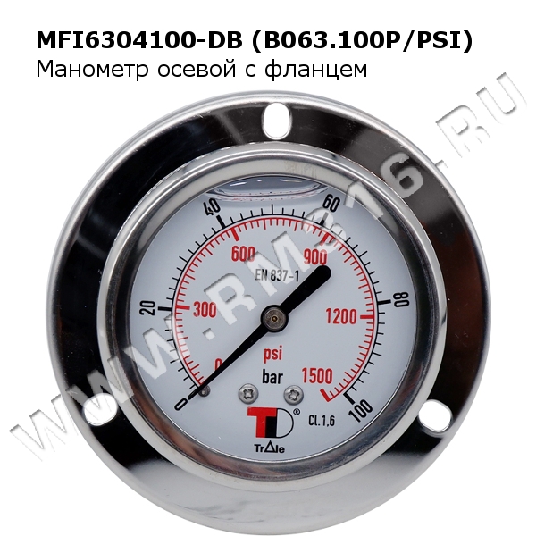 MFI6304100-DB (B063.100P/PSI) МАнометр с фланцем 63 мм